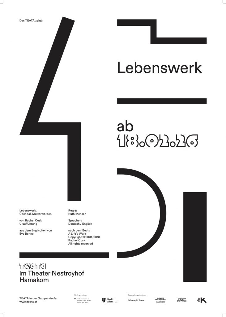 Plakat des Theaterstücks "Lebenswerk"